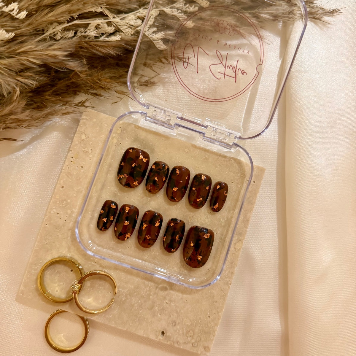 Tortoise Print & Gold Foil Effect